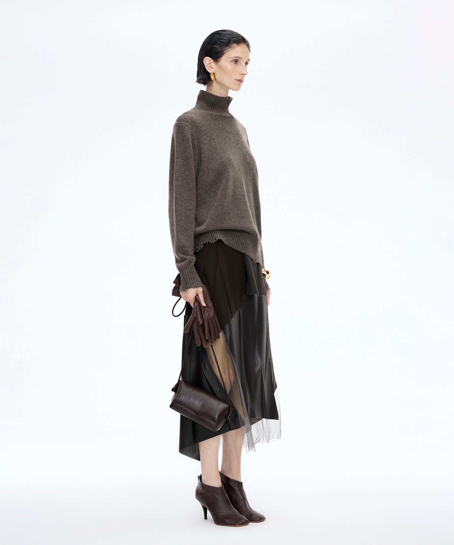 Distressed High-neck Sweater