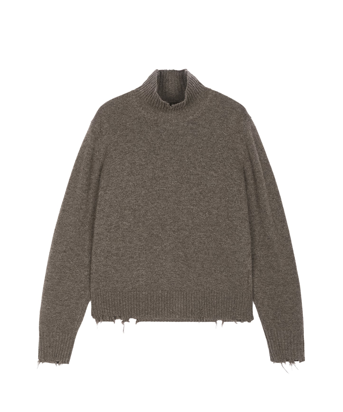 Distressed High-neck Sweater