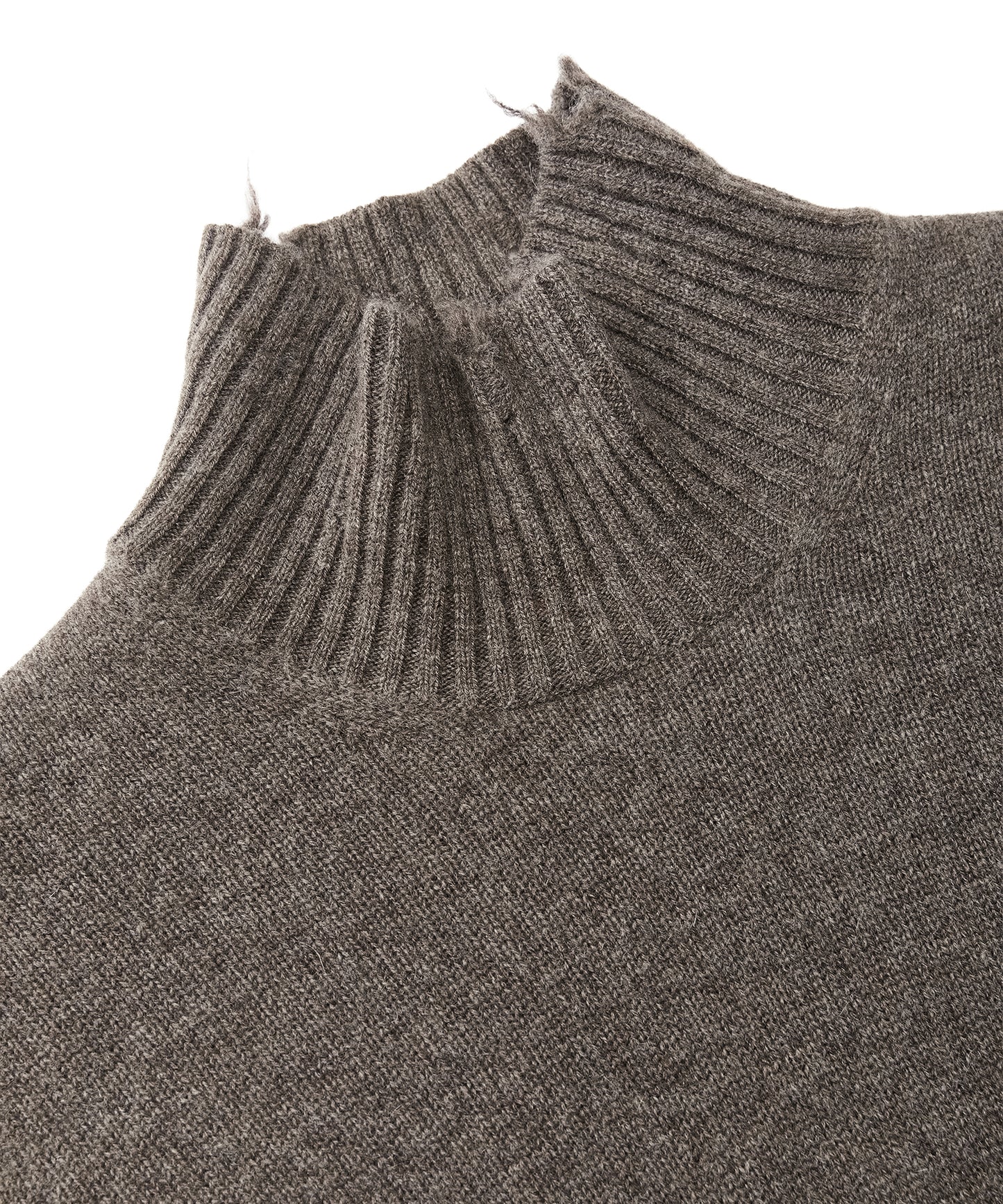 Distressed High-neck Sweater