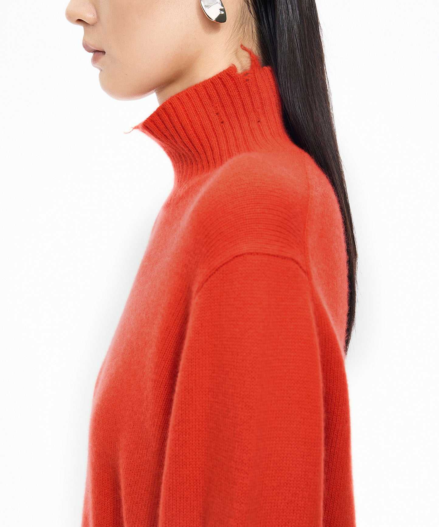 Distressed High-neck Sweater