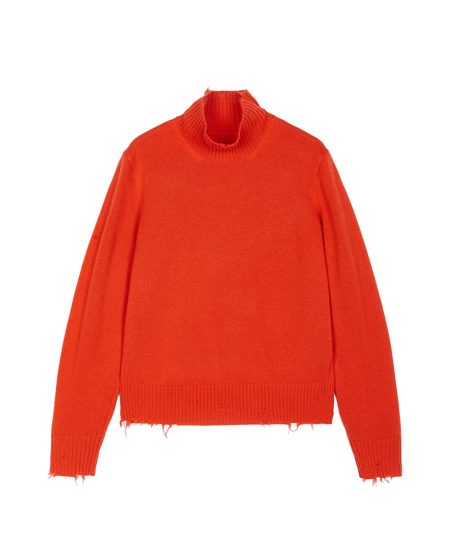 Distressed High-neck Sweater