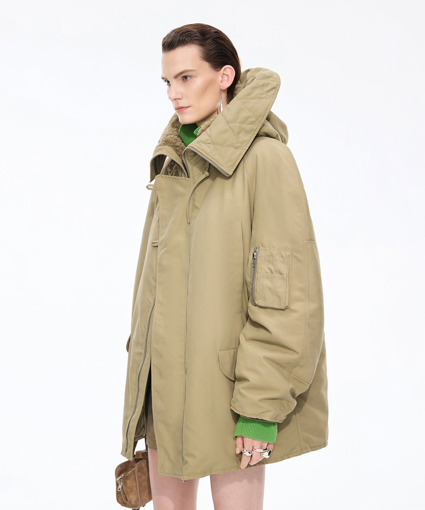 Military-inspired Down Coat