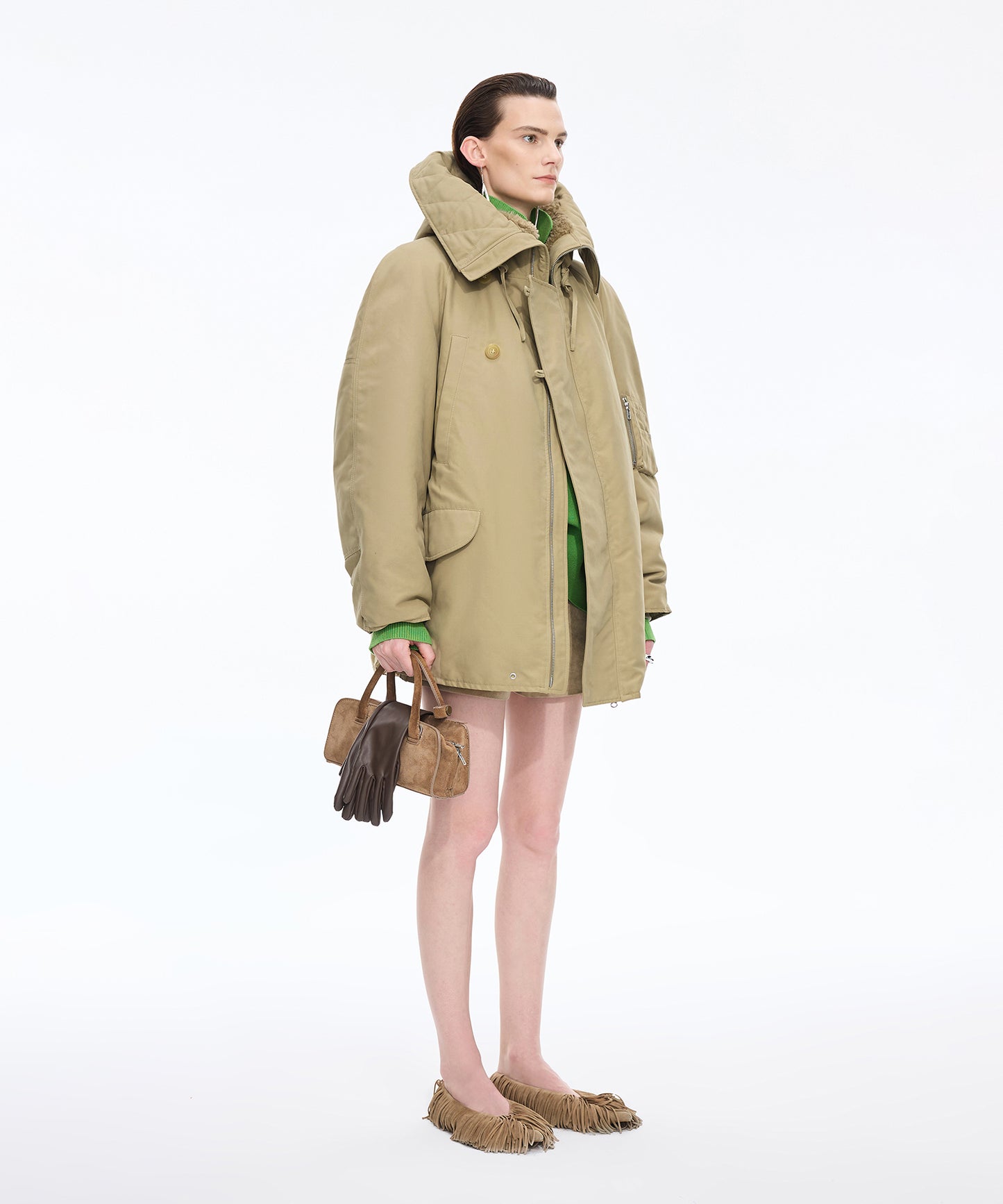 Military-inspired Down Coat