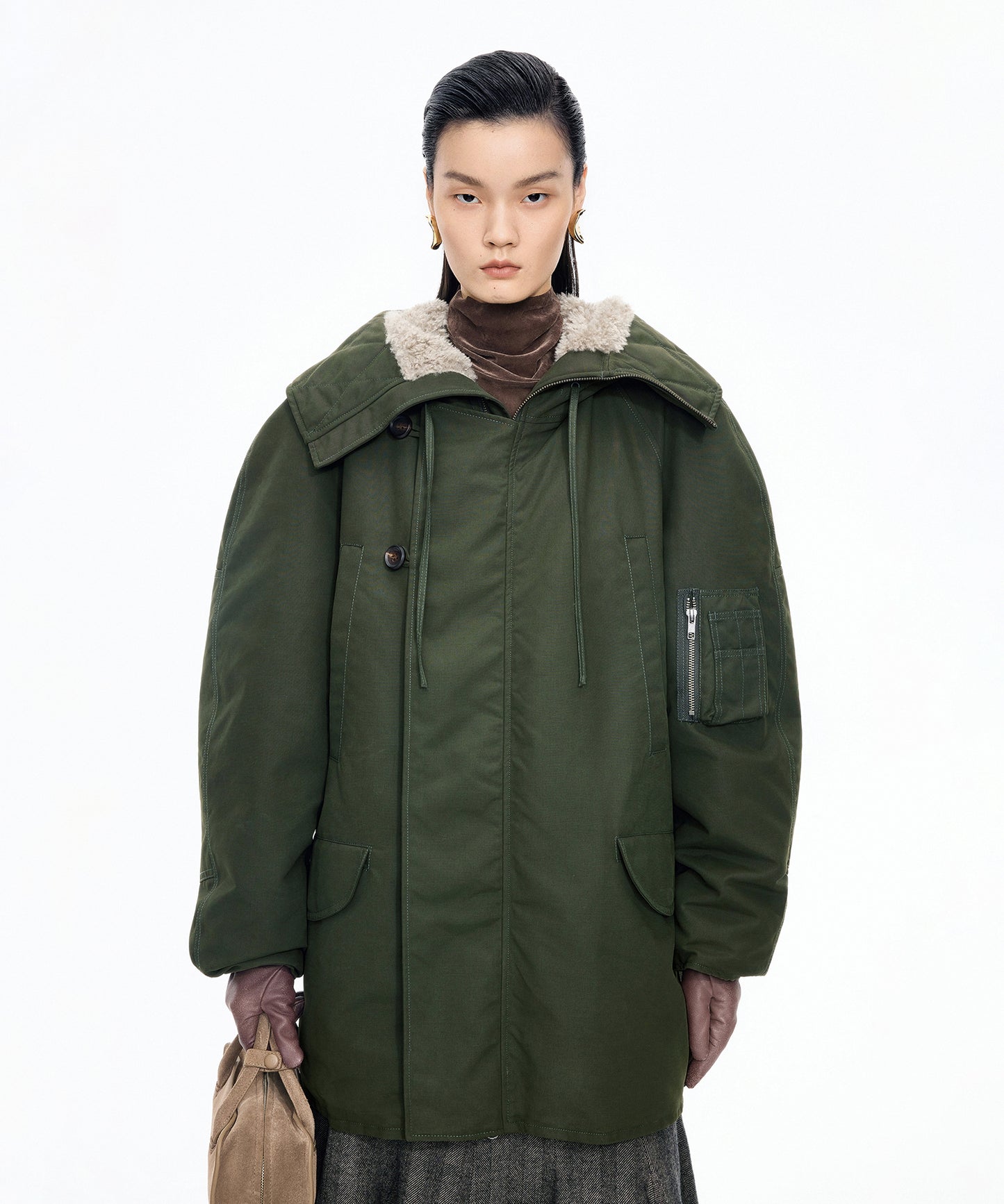 Military-inspired Down Coat