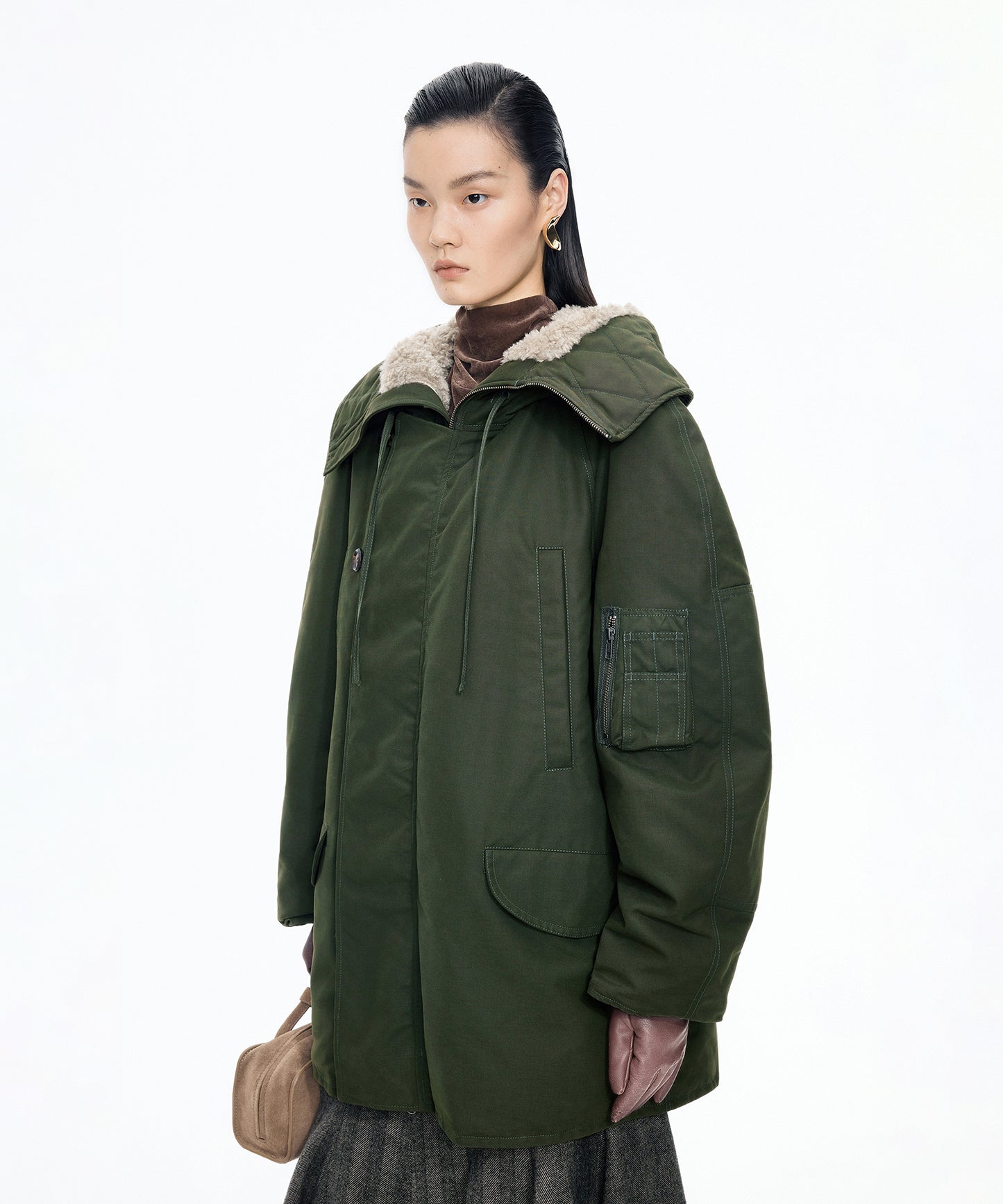 Military-inspired Down Coat