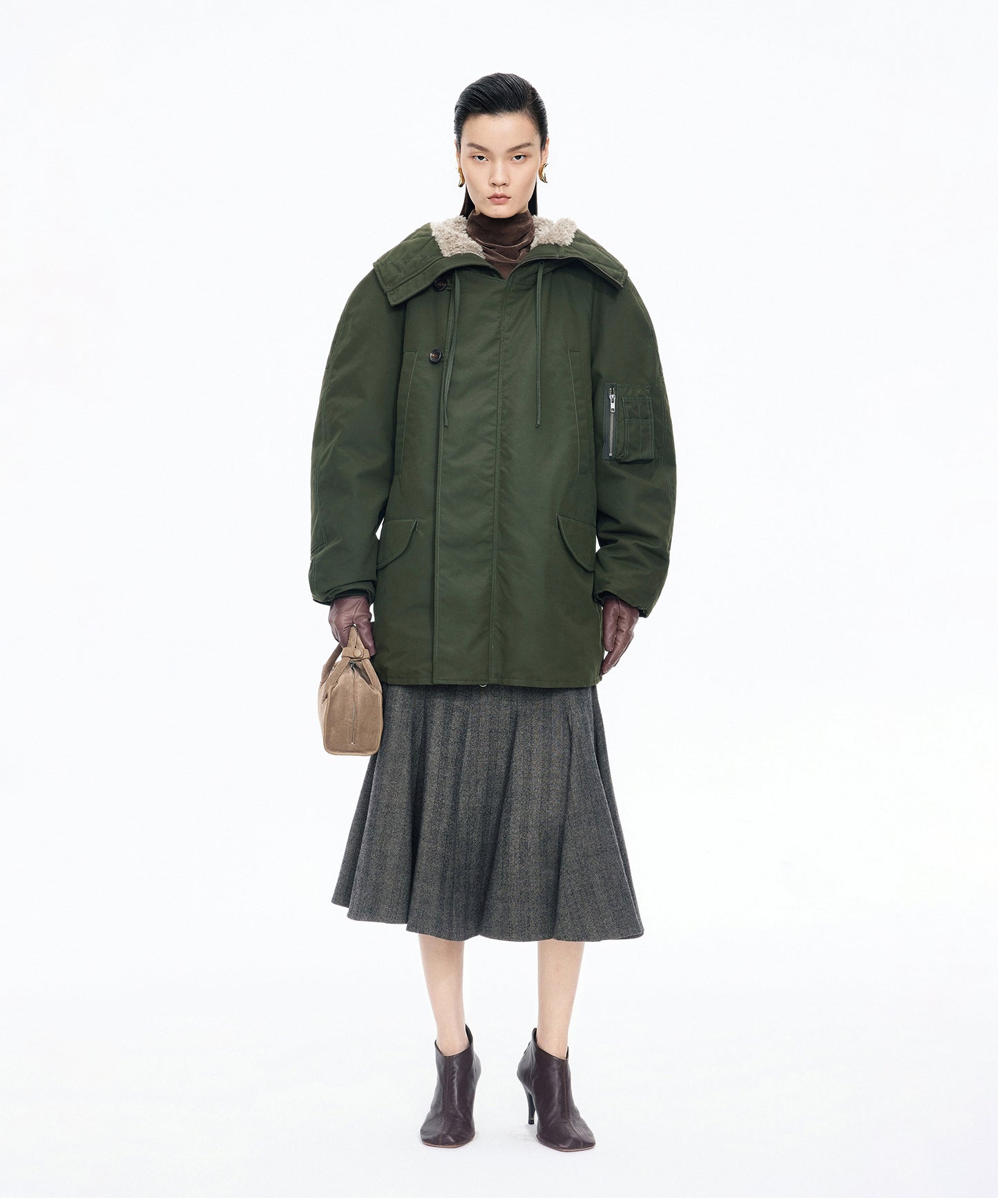 Military-inspired Down Coat