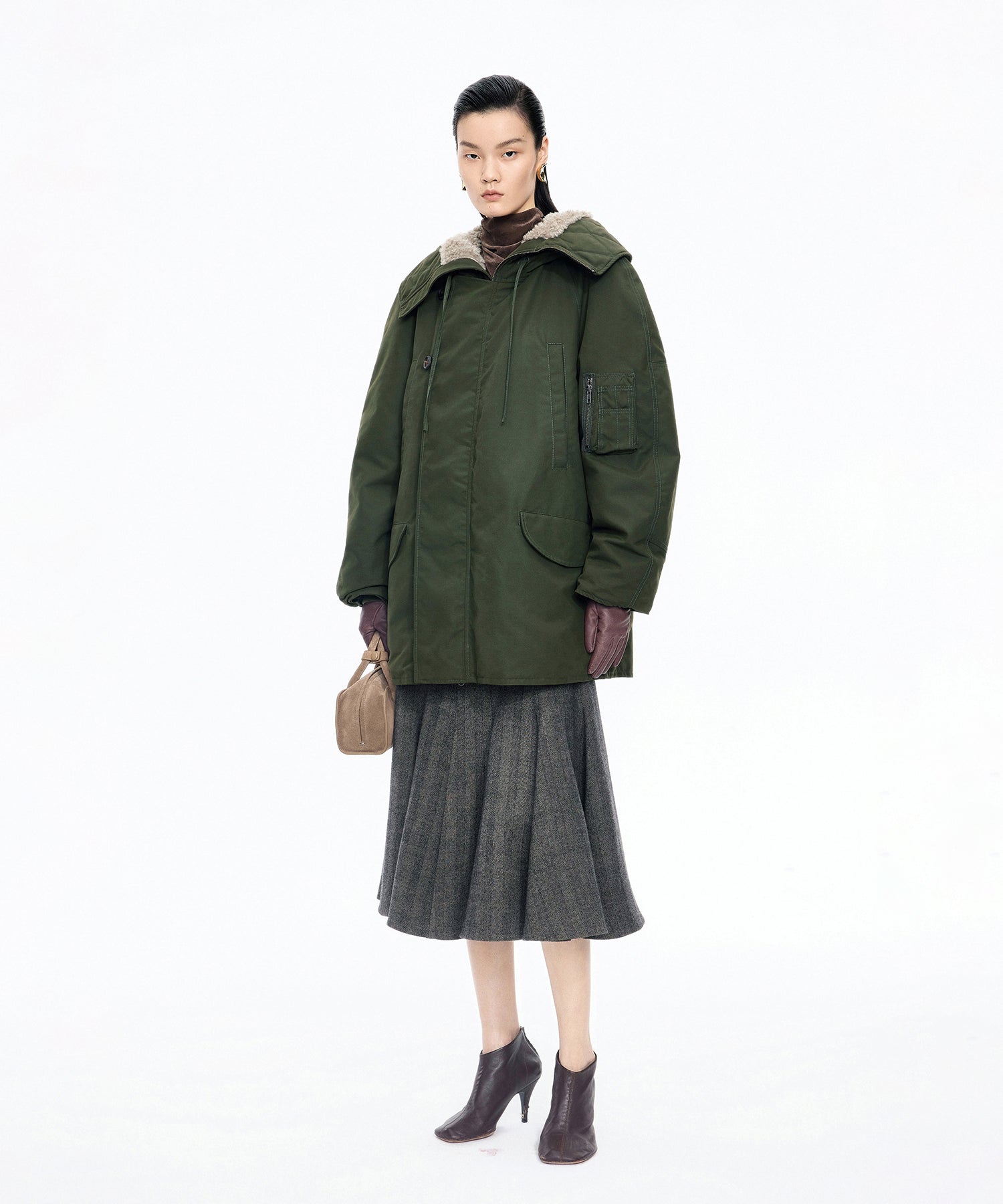Military-inspired Down Coat