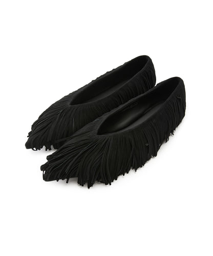 Suede Fringe Flats