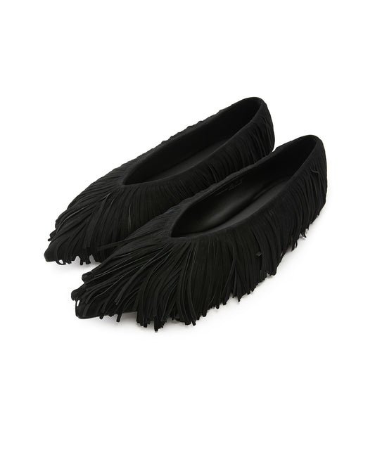 Suede Fringe Flats