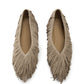 Suede Fringe Flats