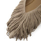 Suede Fringe Flats