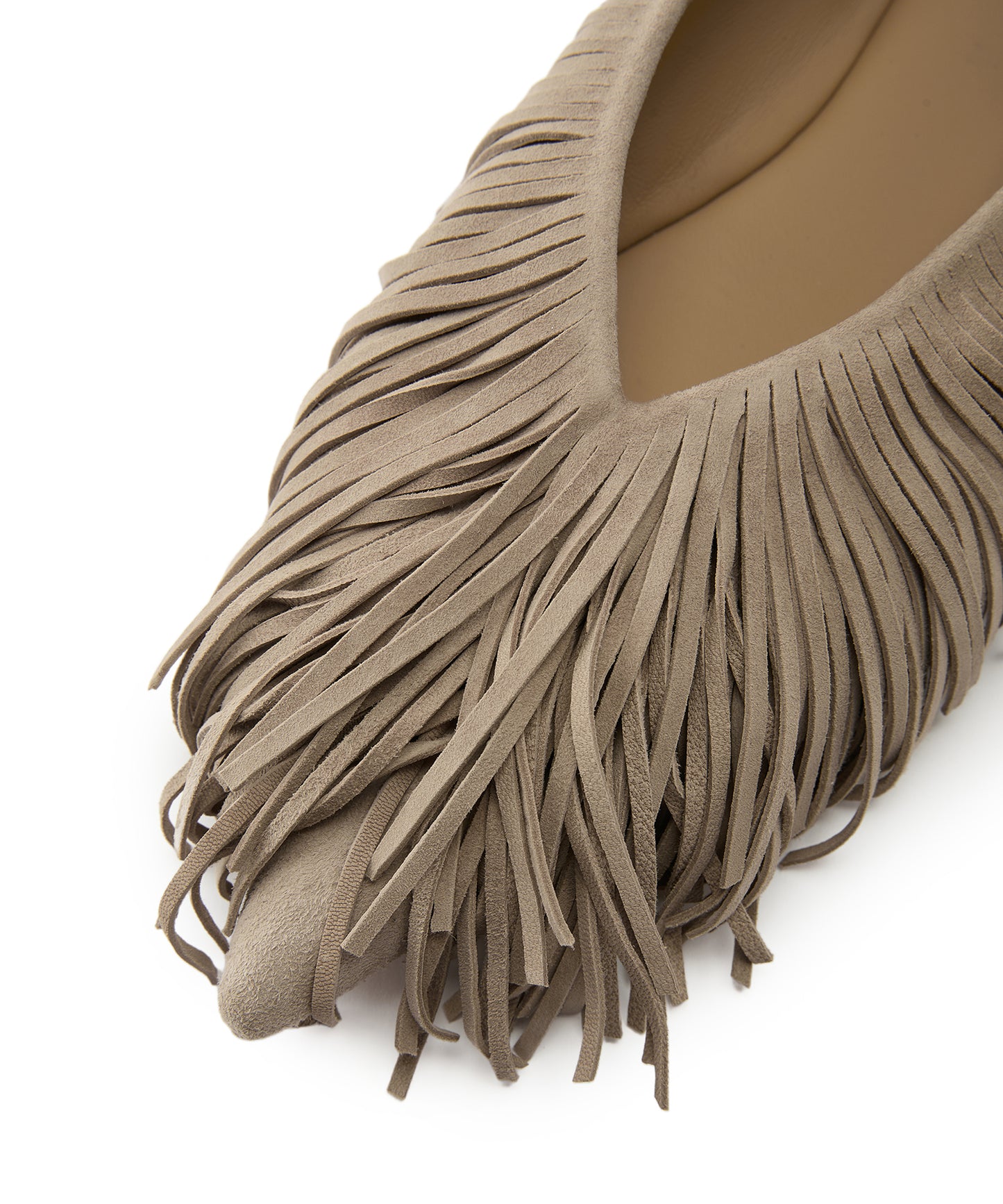Suede Fringe Flats