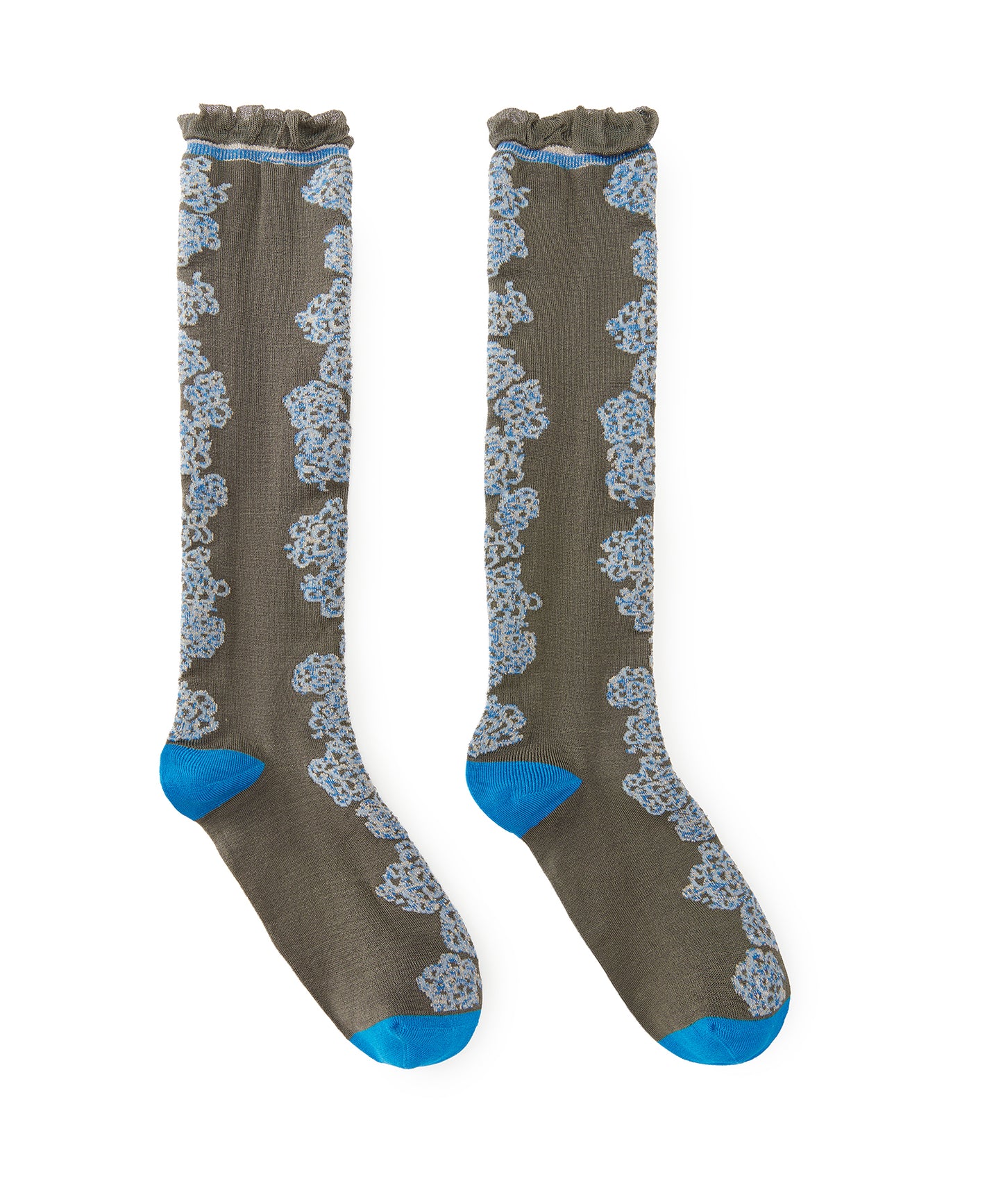 Floral Shimmer Knee Socks