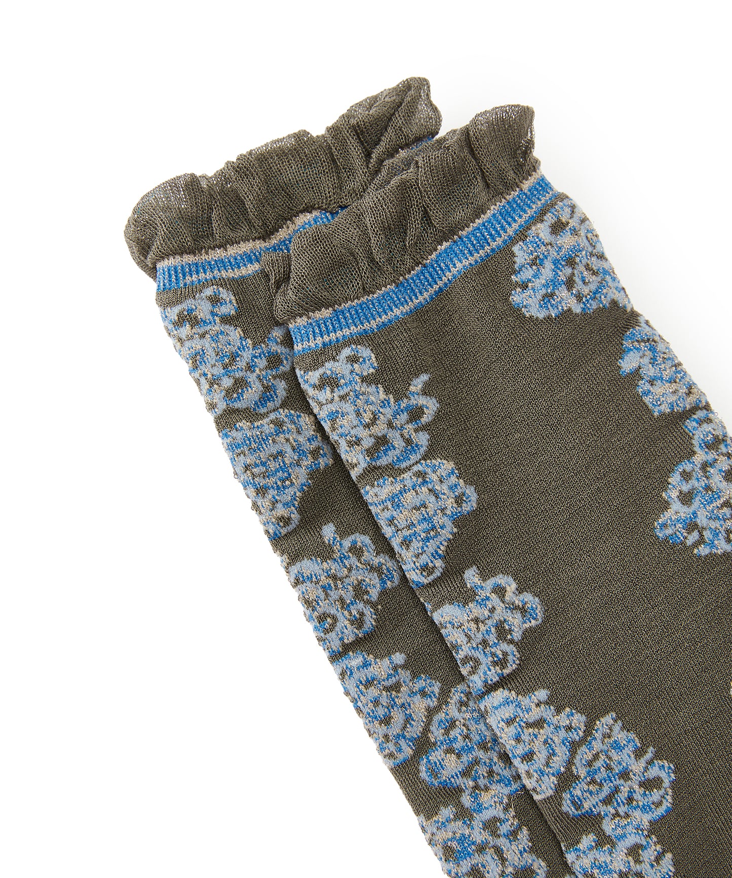 Floral Shimmer Knee Socks