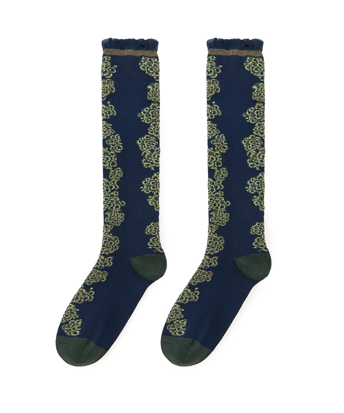 Floral Shimmer Knee Socks