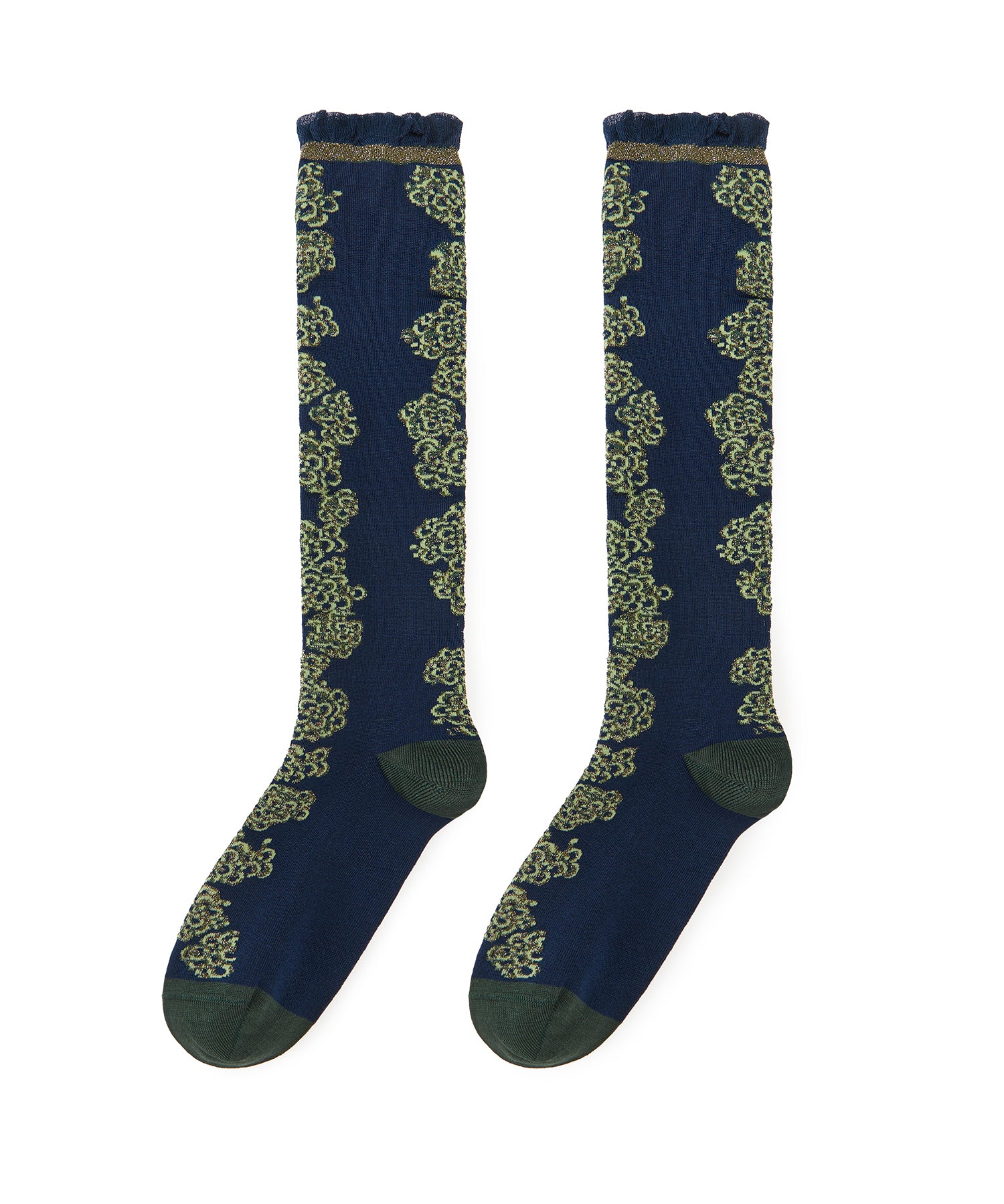 Floral Shimmer Knee Socks