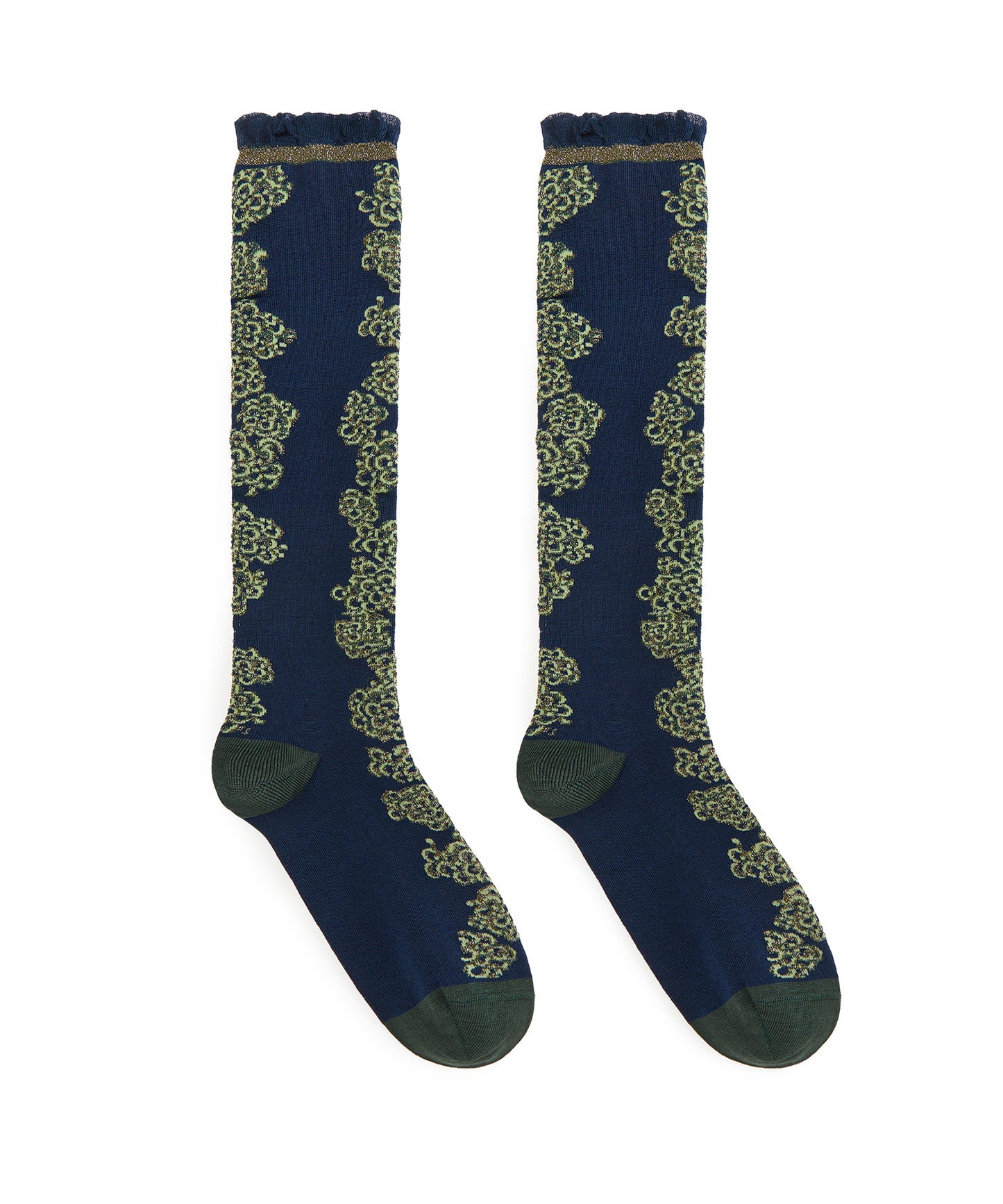 Floral Shimmer Knee Socks