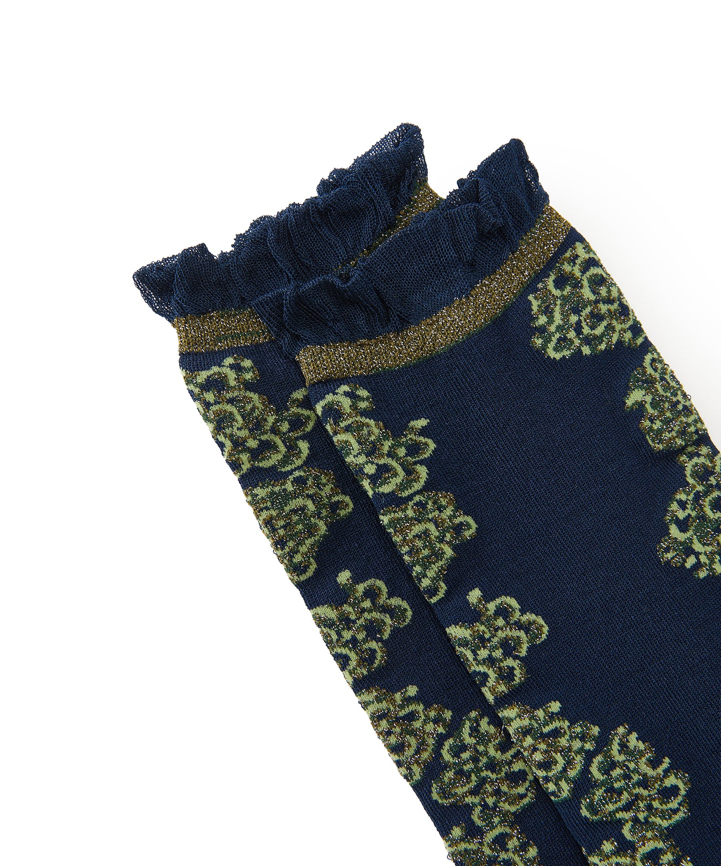 Floral Shimmer Knee Socks