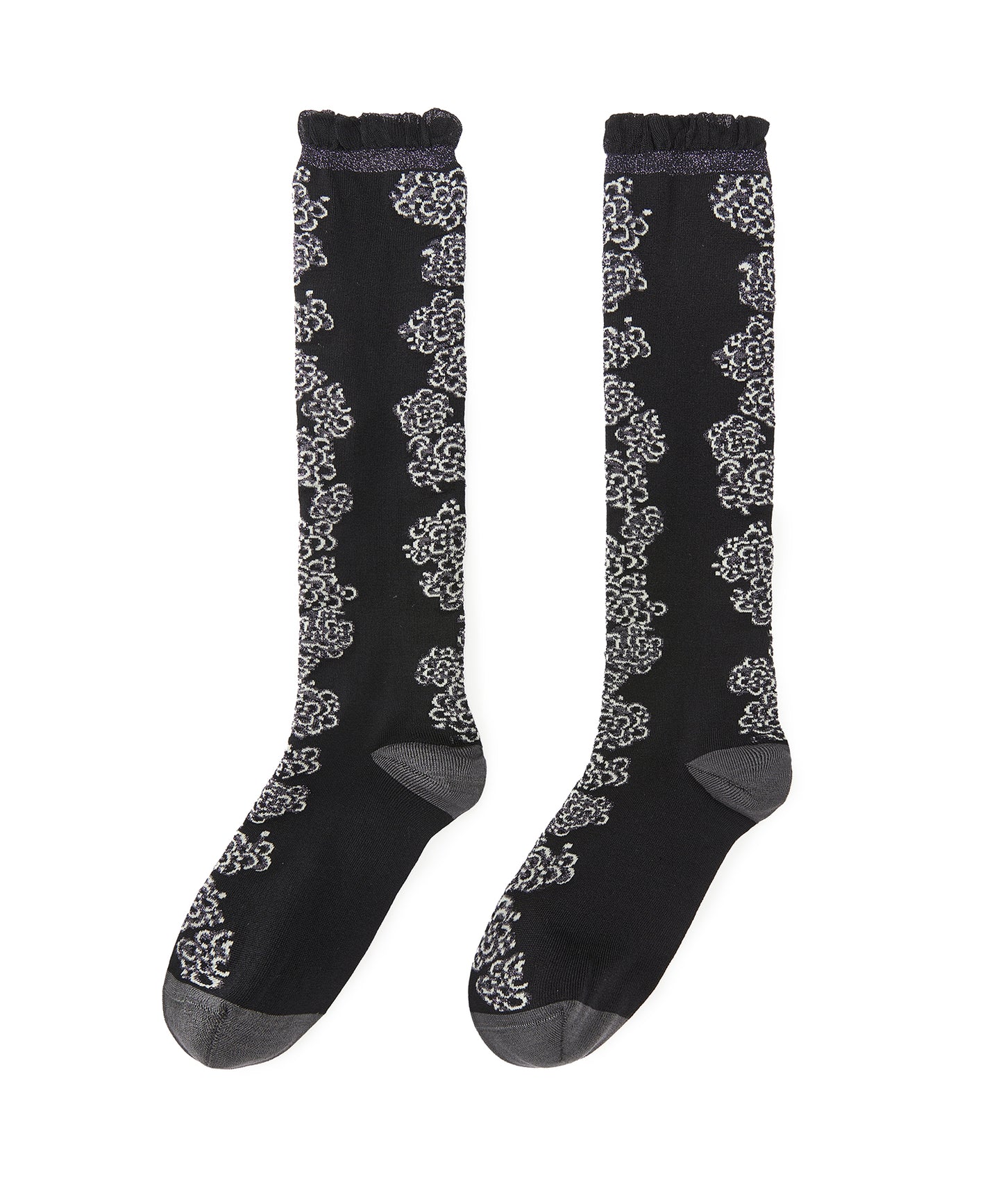 Floral Shimmer Knee Socks