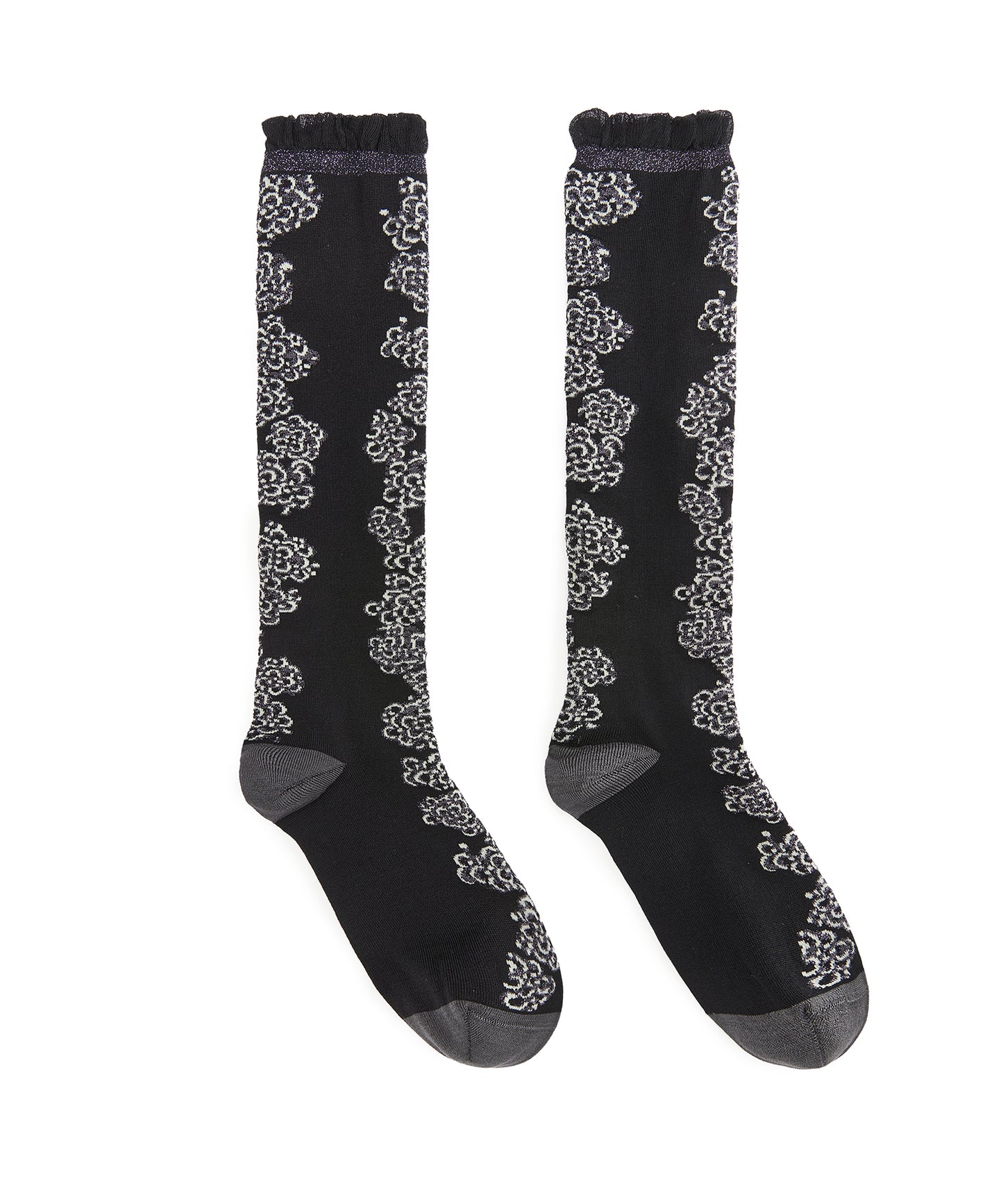 Floral Shimmer Knee Socks