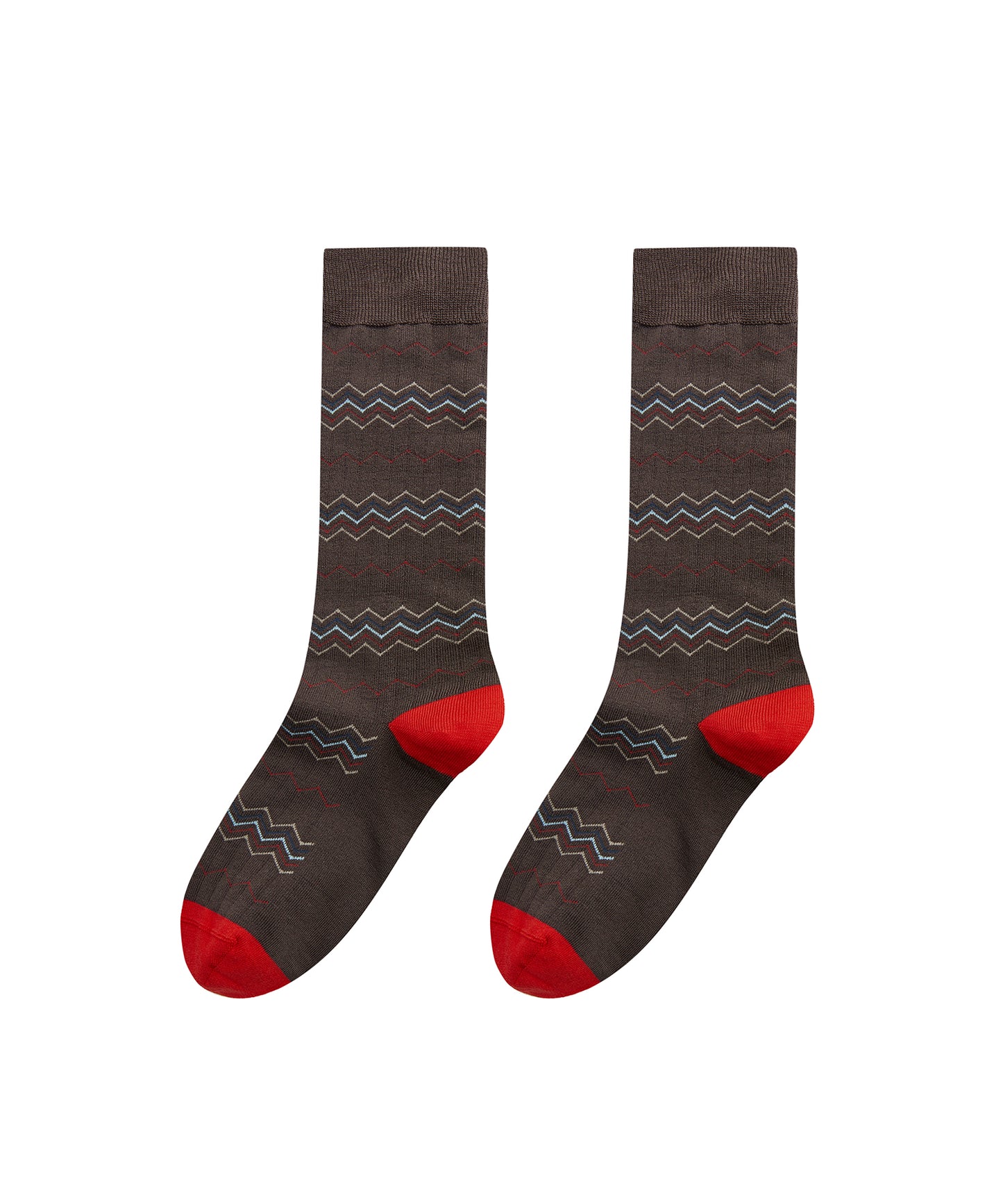 Zigzag Jacquard Wool Socks