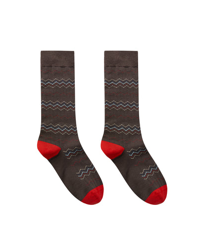 Zigzag Jacquard Wool Socks
