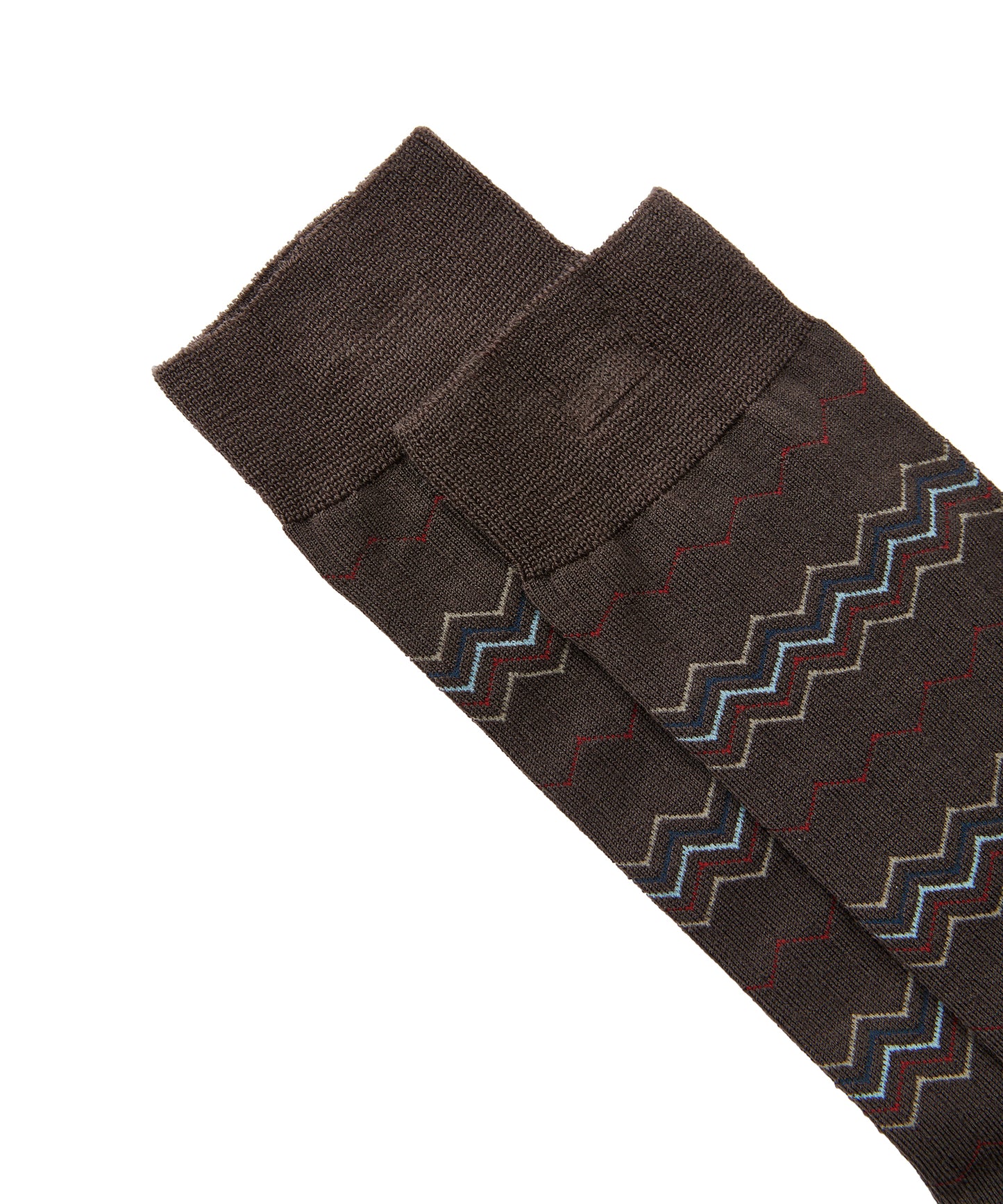 Zigzag Jacquard Wool Socks