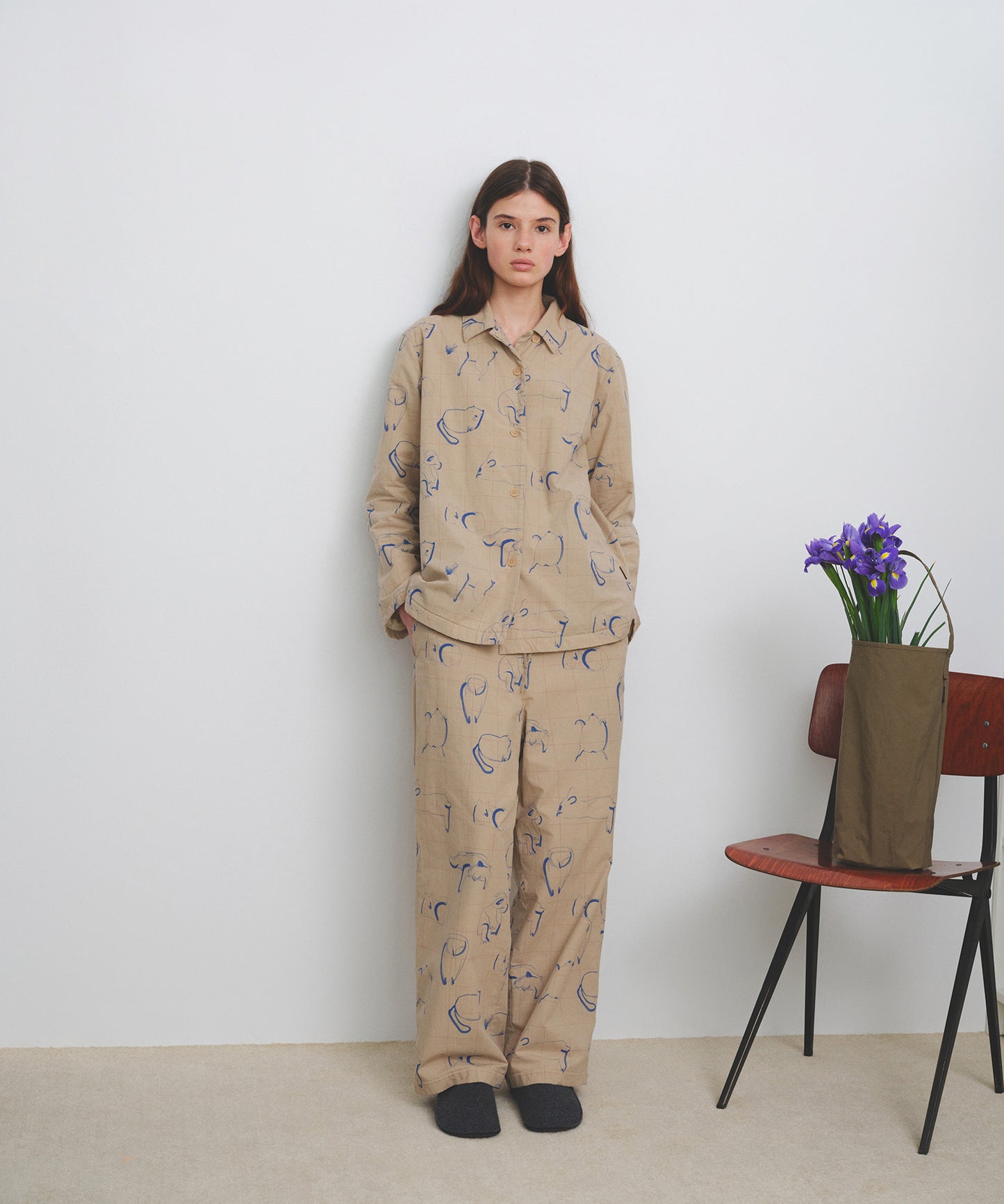 HOME Animal Check Fleece Shirt