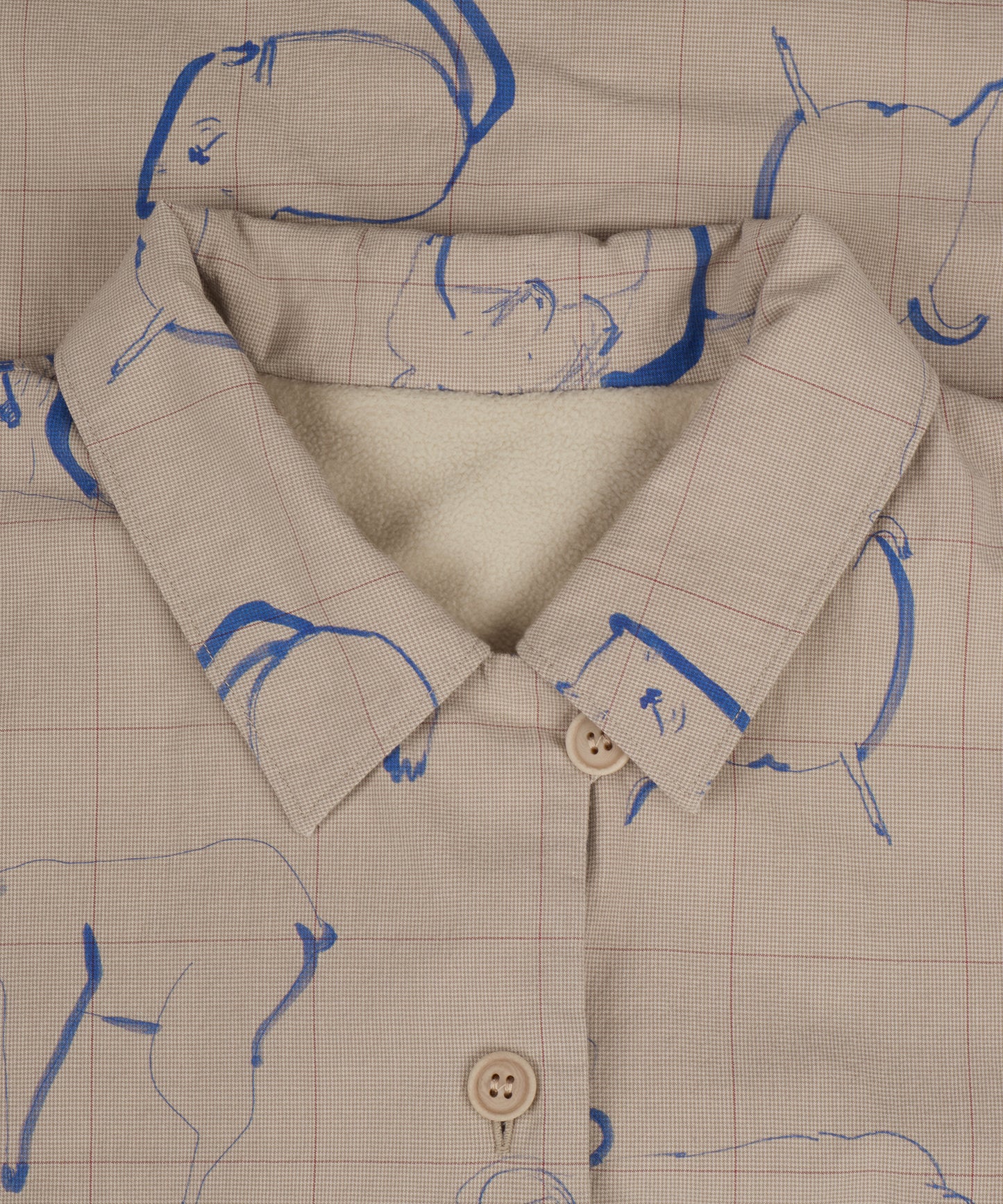 HOME Animal Check Fleece Shirt