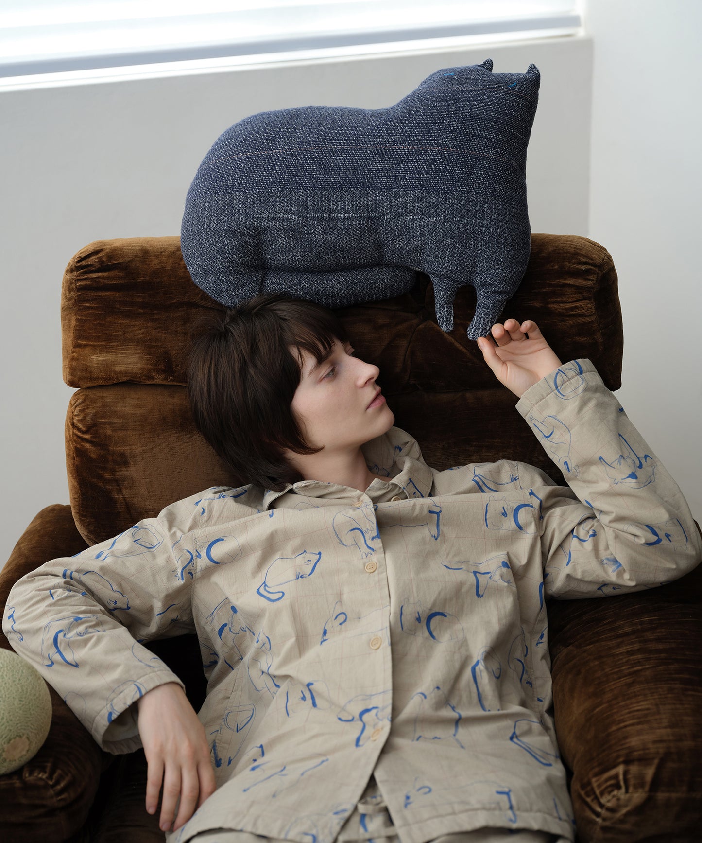 HOME Animal Check Fleece Shirt