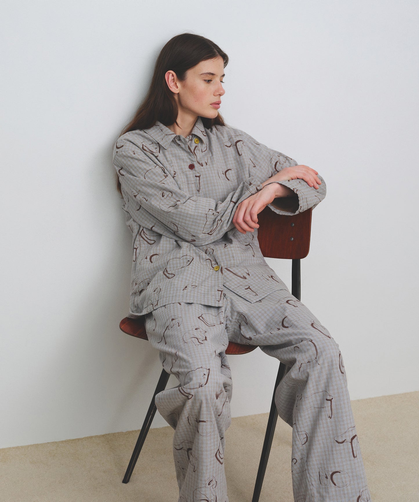 HOME Animal Check Fleece Shirt