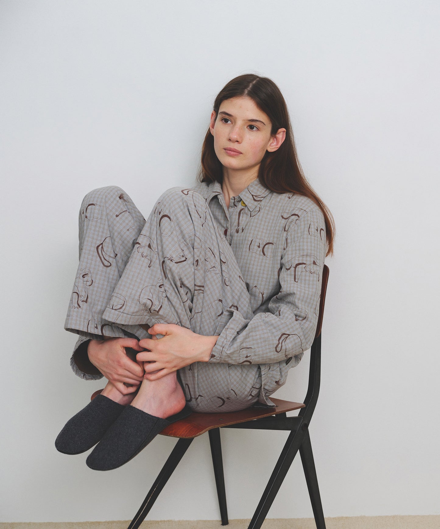 HOME Animal Check Fleece Shirt