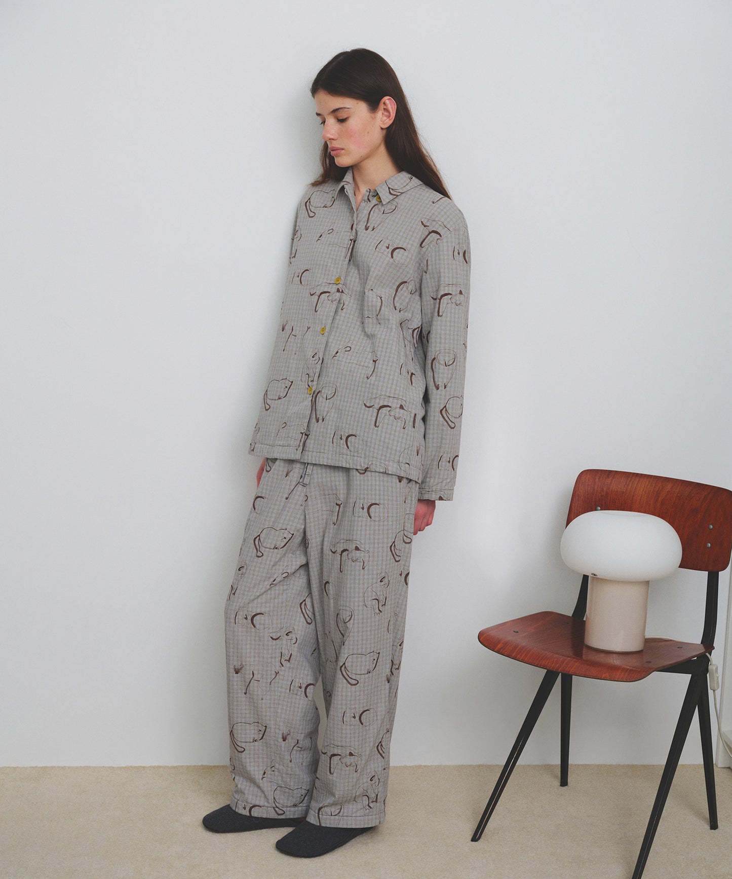 HOME Animal Check Fleece Shirt