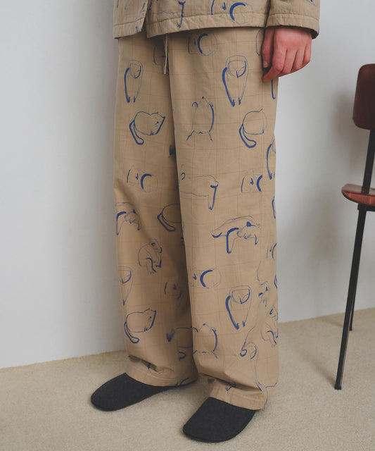 HOME Animal Check Fleece Pants