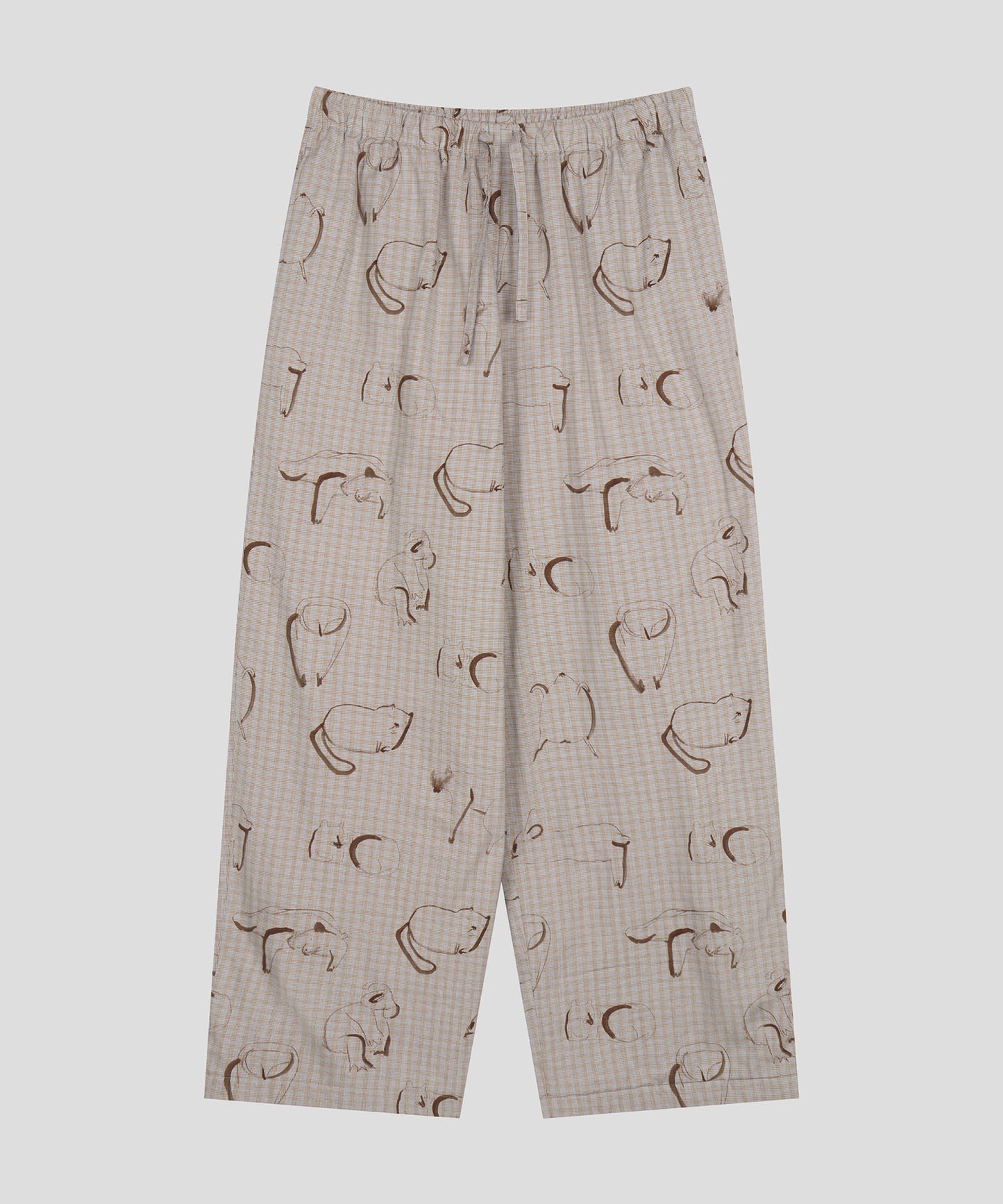 HOME Animal Check Fleece Pants