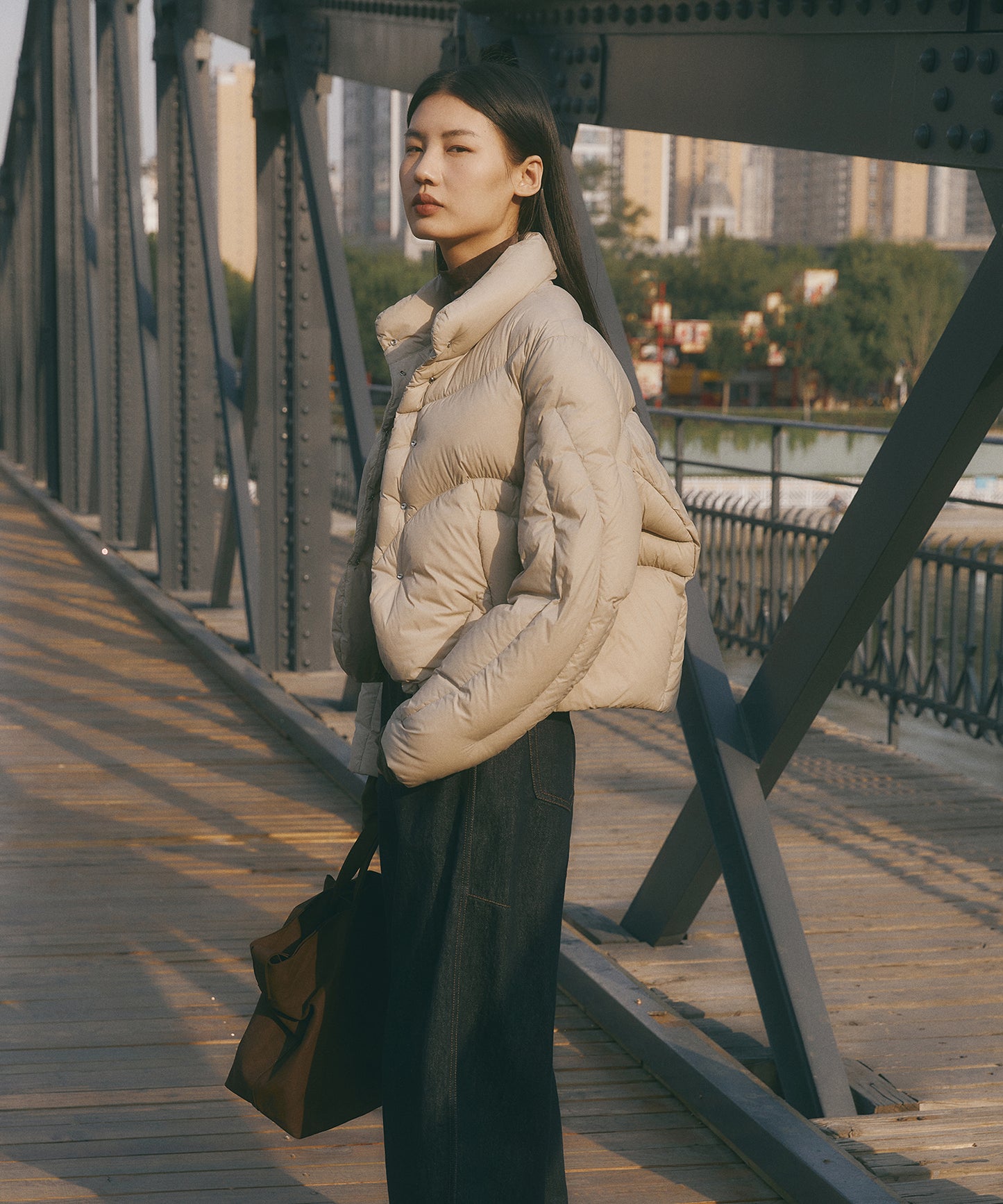 Curved Quilted Down Jacket