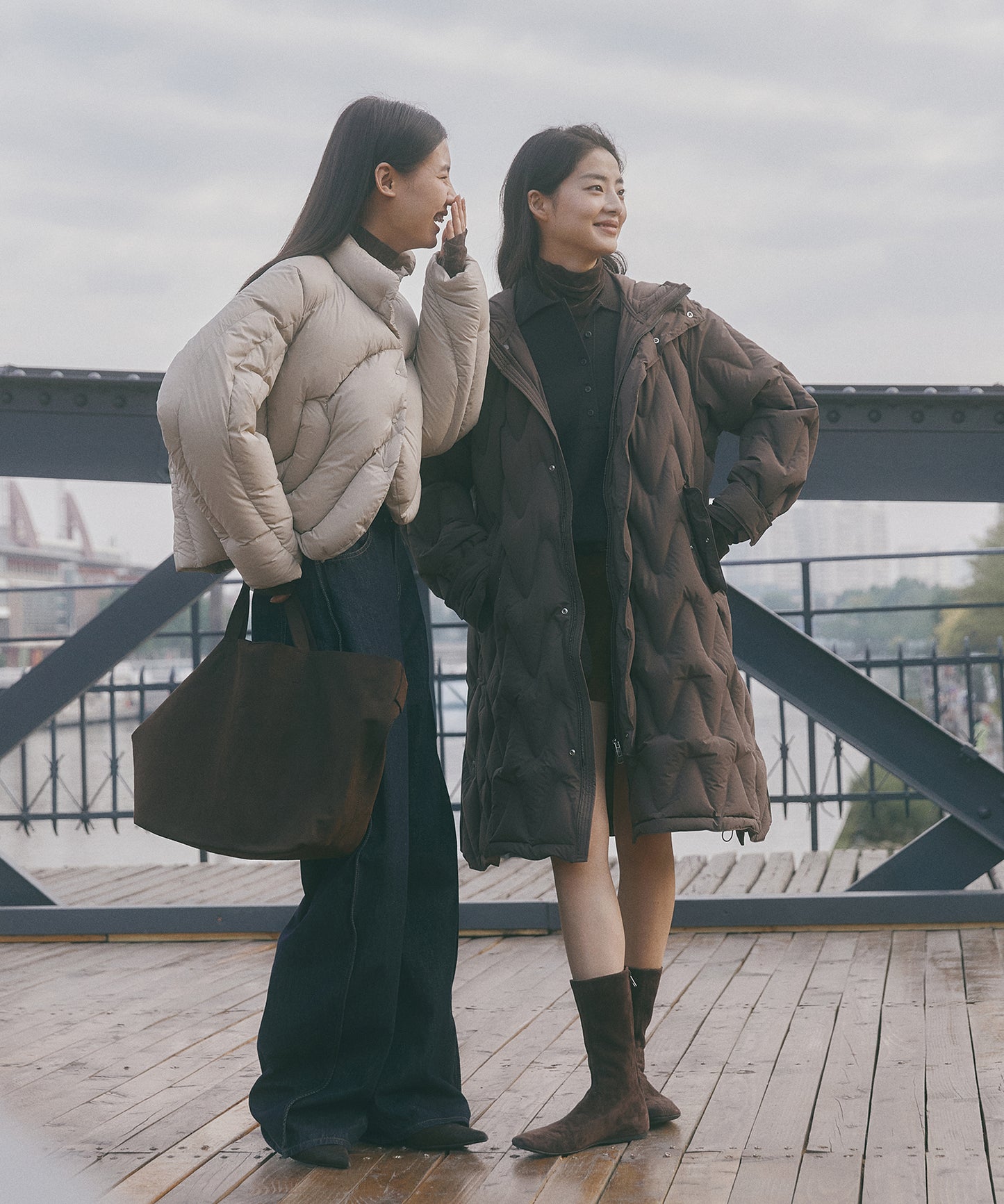 Curved Quilted Down Jacket