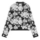 Peony-jacquard Zip-up Knit Jacket