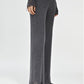 Distressed Ribbed-knit  Flared-leg Trousers