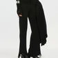 Distressed Ribbed-knit  Flared-leg Trousers