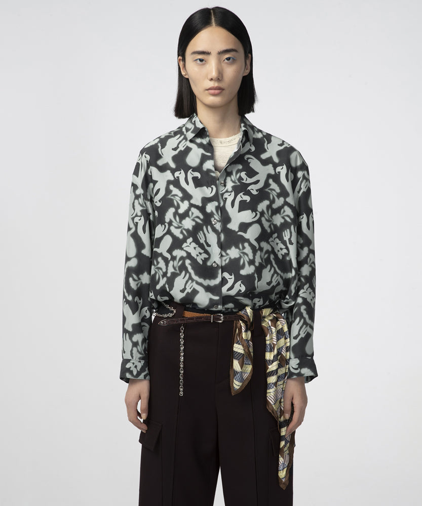 All-over Folklore Mexican-print Rayon-blend Shirt