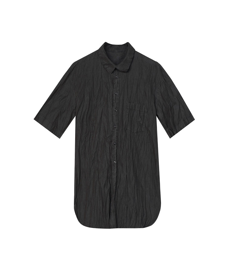 Irregular Pleated Short-sleeved Shirt