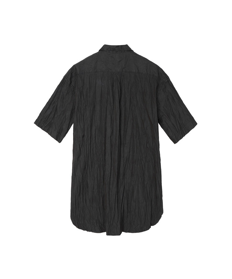 Irregular Pleated Short-sleeved Shirt