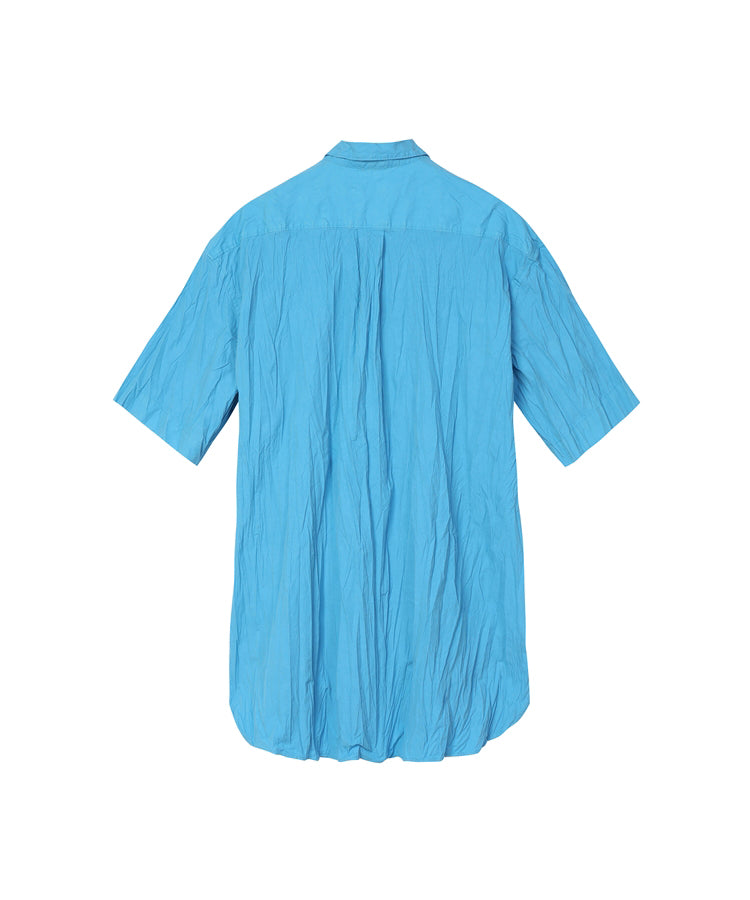 Irregular Pleated Short-sleeved Shirt