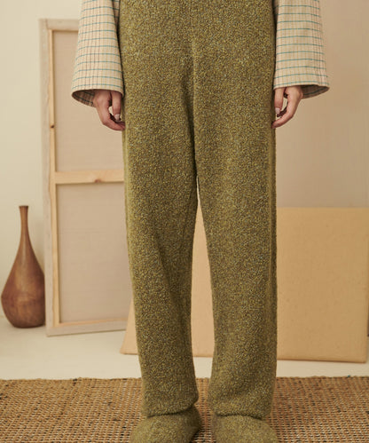 HOME Fluffy and Soft High-waist Wool-blend Tapered Pants
