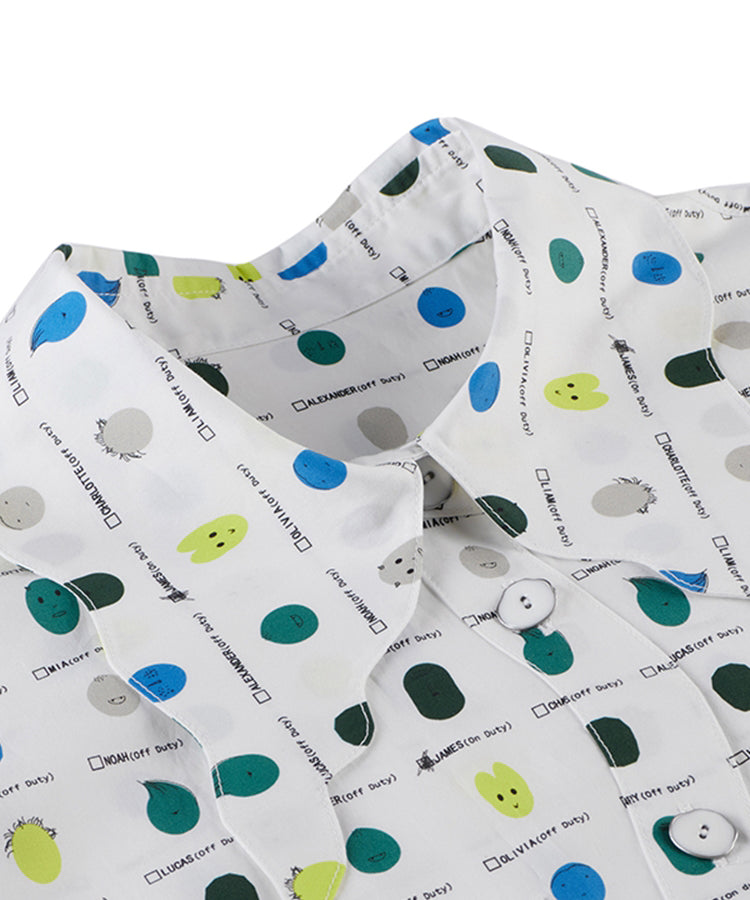 Structured Emoji-like Terracotta Mask-print Cotton Shirt