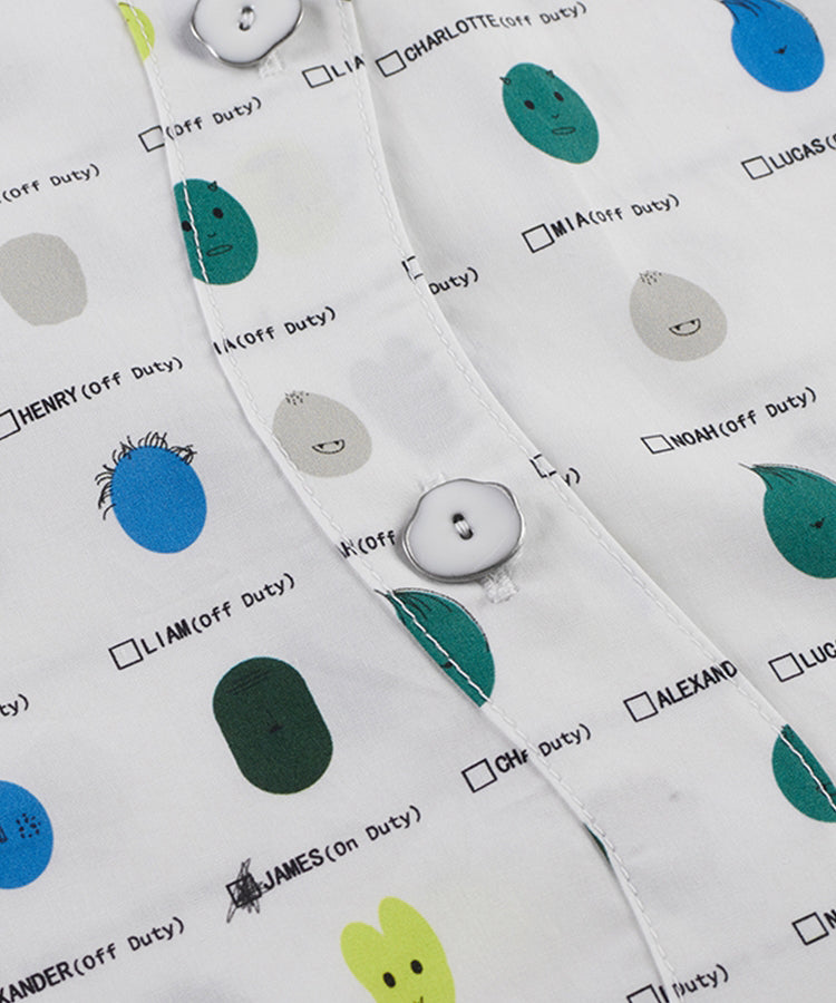 Structured Emoji-like Terracotta Mask-print Cotton Shirt