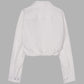 Cropped Aymmetric Cotton Shirt