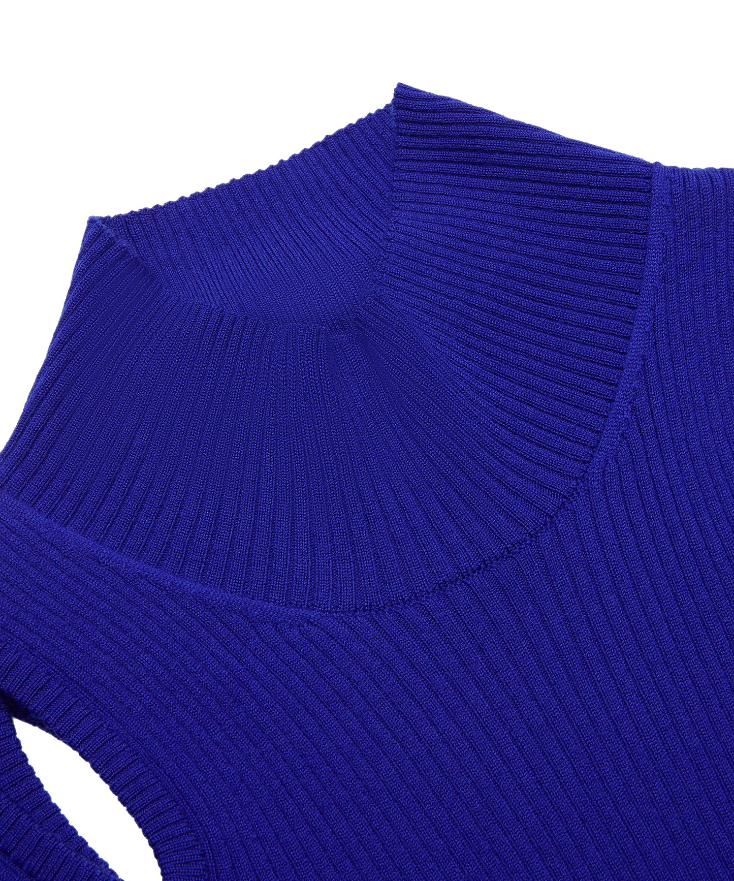 Unique Cut-out Ribbed Wool-blend Sweater