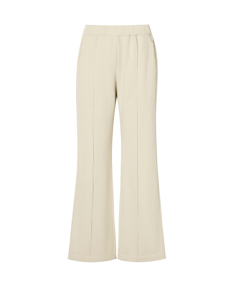 Front-seam Wide-leg Cotton-jersey Track Pants